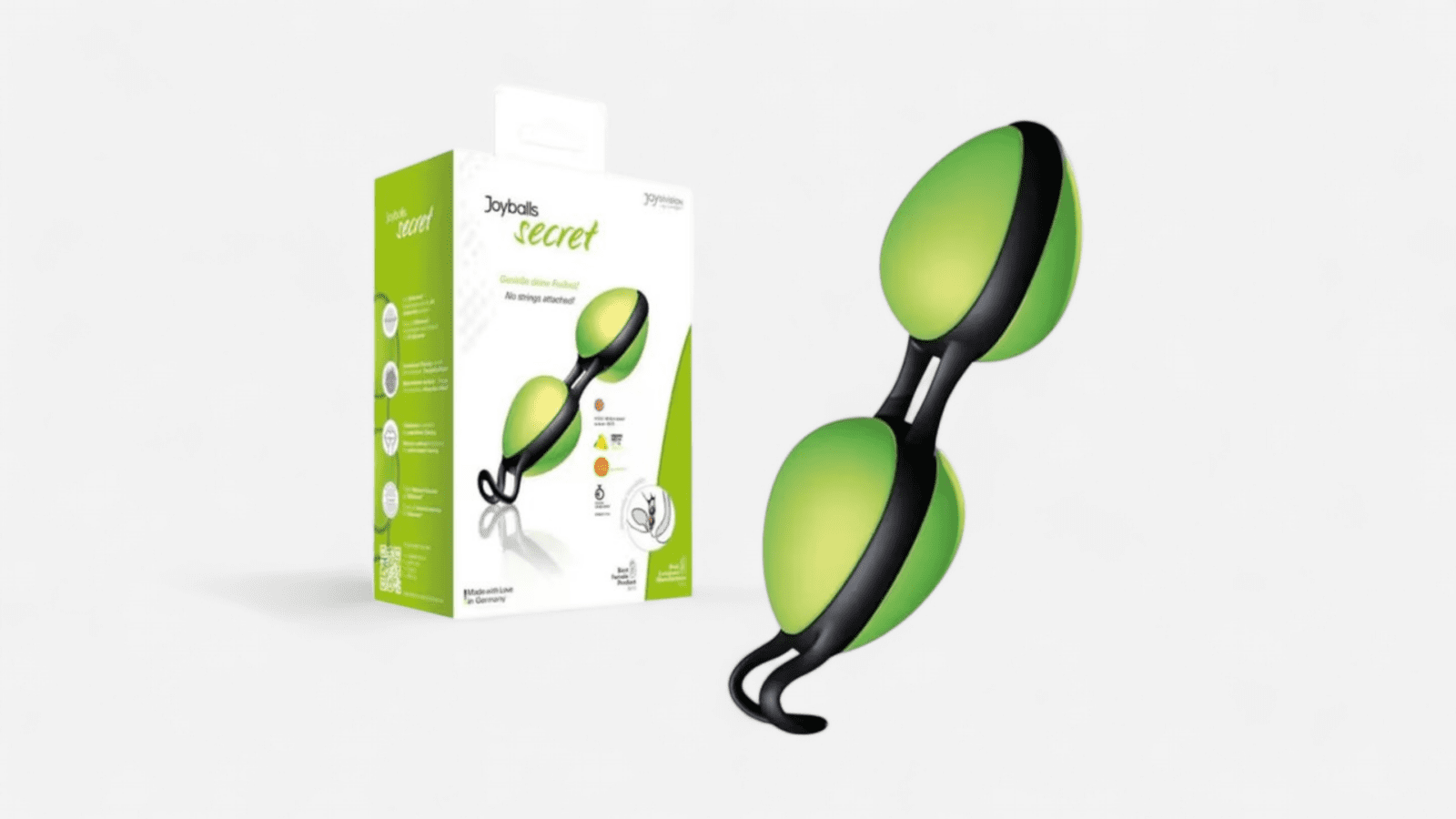 Joydivision Joyballs Secret zöld-fekete gésagolyó és eredeti doboz együtt | Joydivision Joyballs Secret green black kegel balls with original packaging