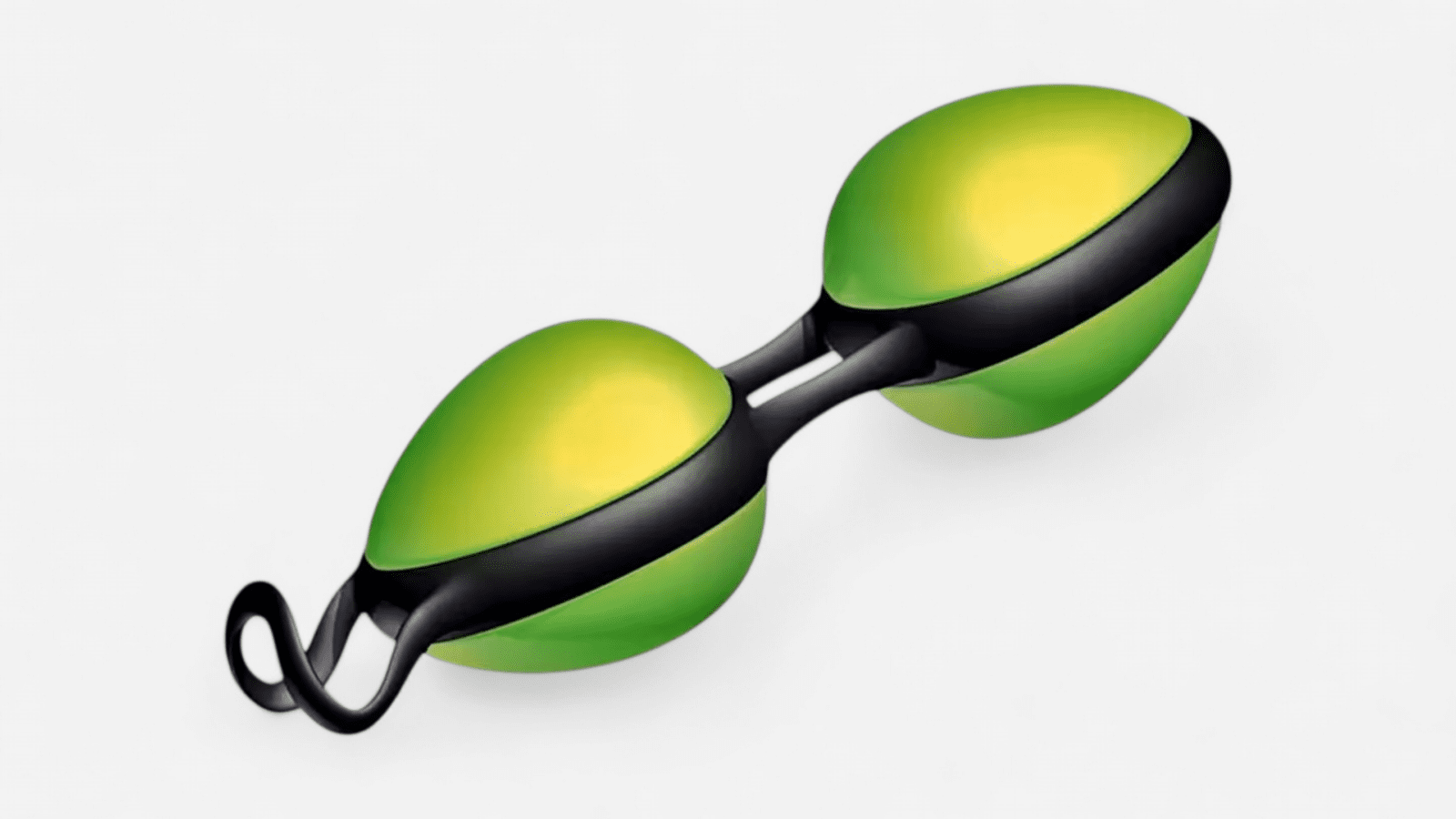 Joydivision Joyballs Secret zöld-fekete gésagolyó szett közelről, két golyós kialakítás | Joydivision Joyballs Secret green black kegel balls close-up dual ball design