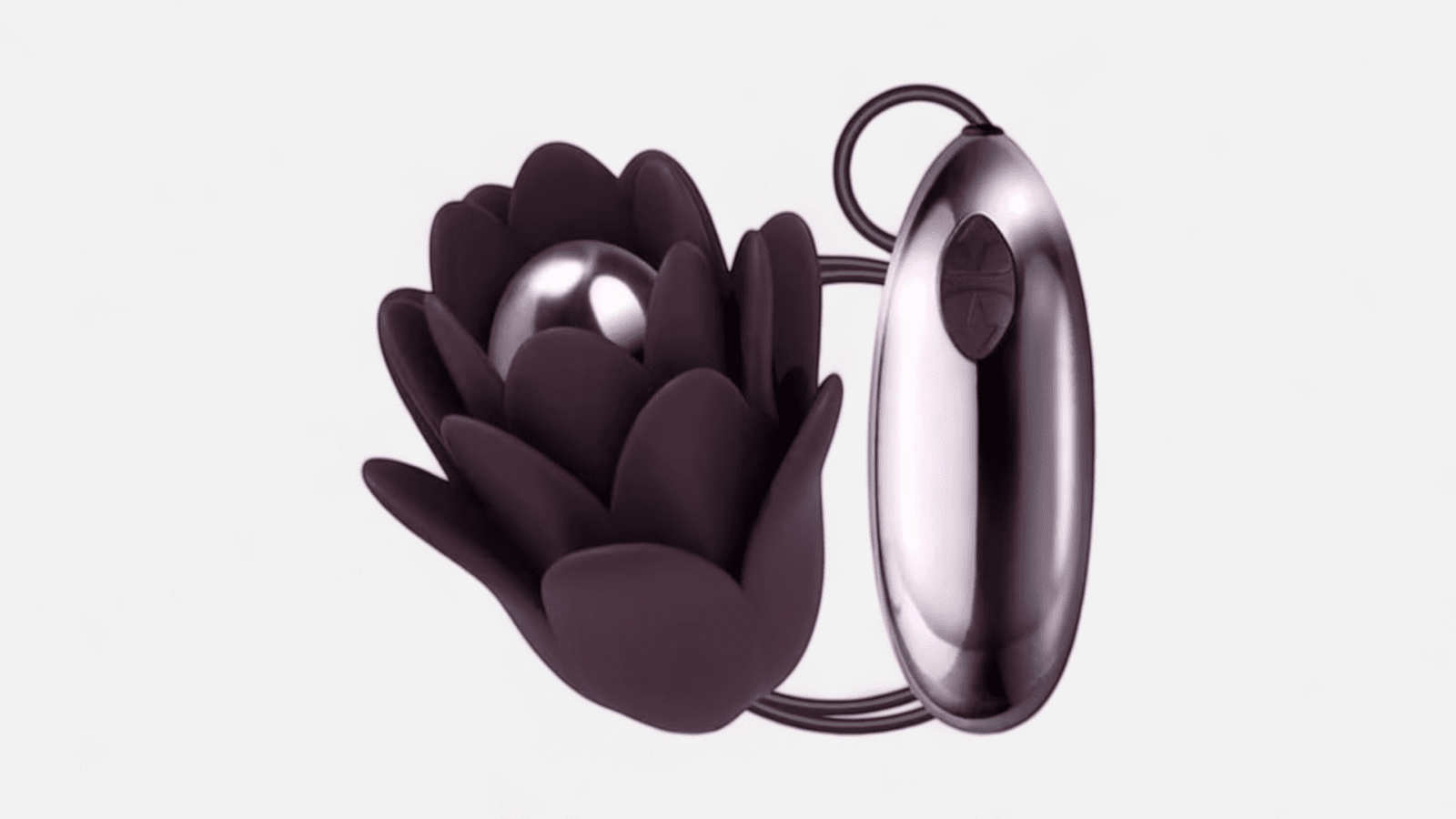 HU: Rocks-Off Zinnia lila virágszirom formájú vibrációs tojás vezetékes vezérlőegységgel EN: Rocks-Off Zinnia purple flower petal-shaped vibrating egg with wired controller