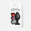 HU: Glams Heart Swap cserélhető szíves anál dugó eredeti csomagolásban, fekete szilikon testtel és három szív alakú díszkővel EN: Glams Heart Swap interchangeable heart anal plug in original packaging, with black silicone body and three heart-shaped gems