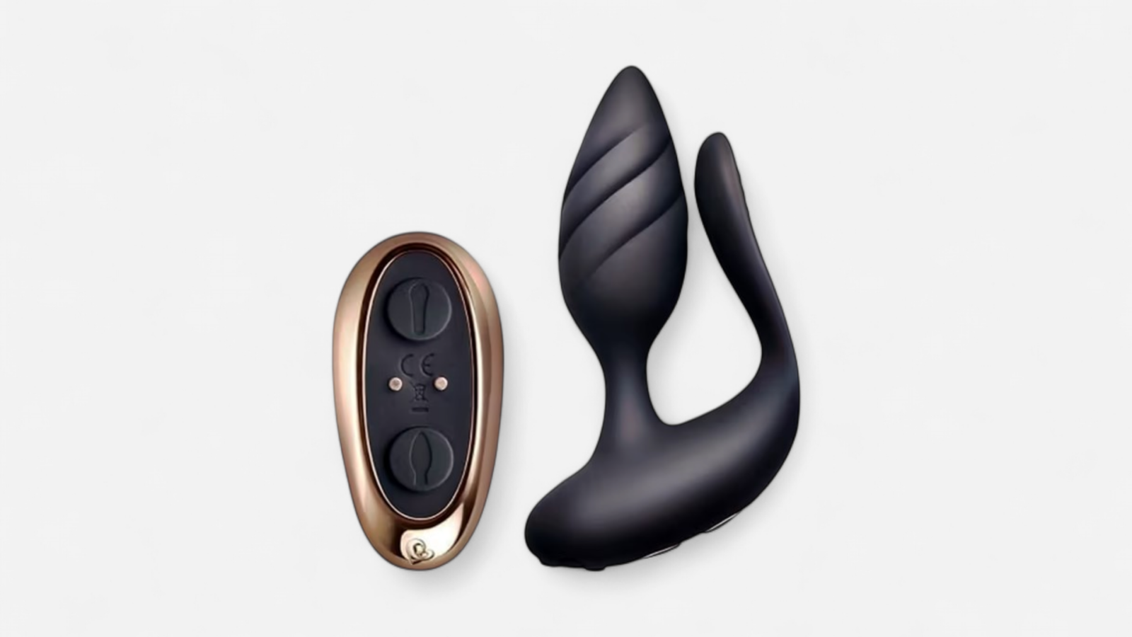 HU: Cocktail fekete kétmotoros páros vibrátor vezeték nélküli távirányítóval, anális és külső stimulációhoz. EN: Cocktail black dual-motor couples vibrator with wireless remote control, for anal and external stimulation.
