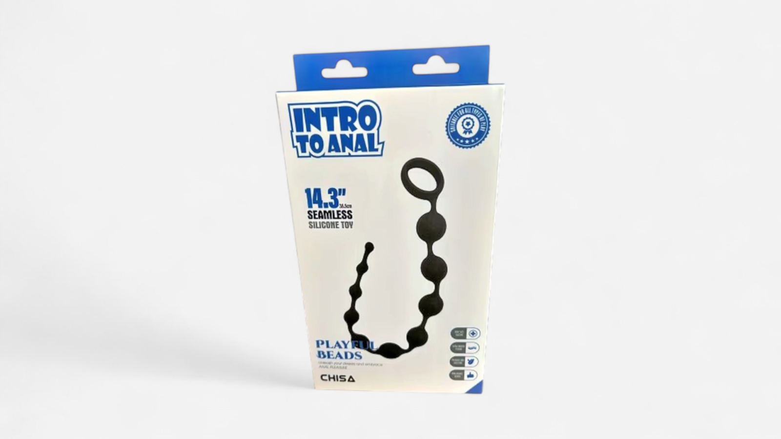 💙 Playful Beads Intro To Anal – fekete szilikon análgyöngy kezdőknek