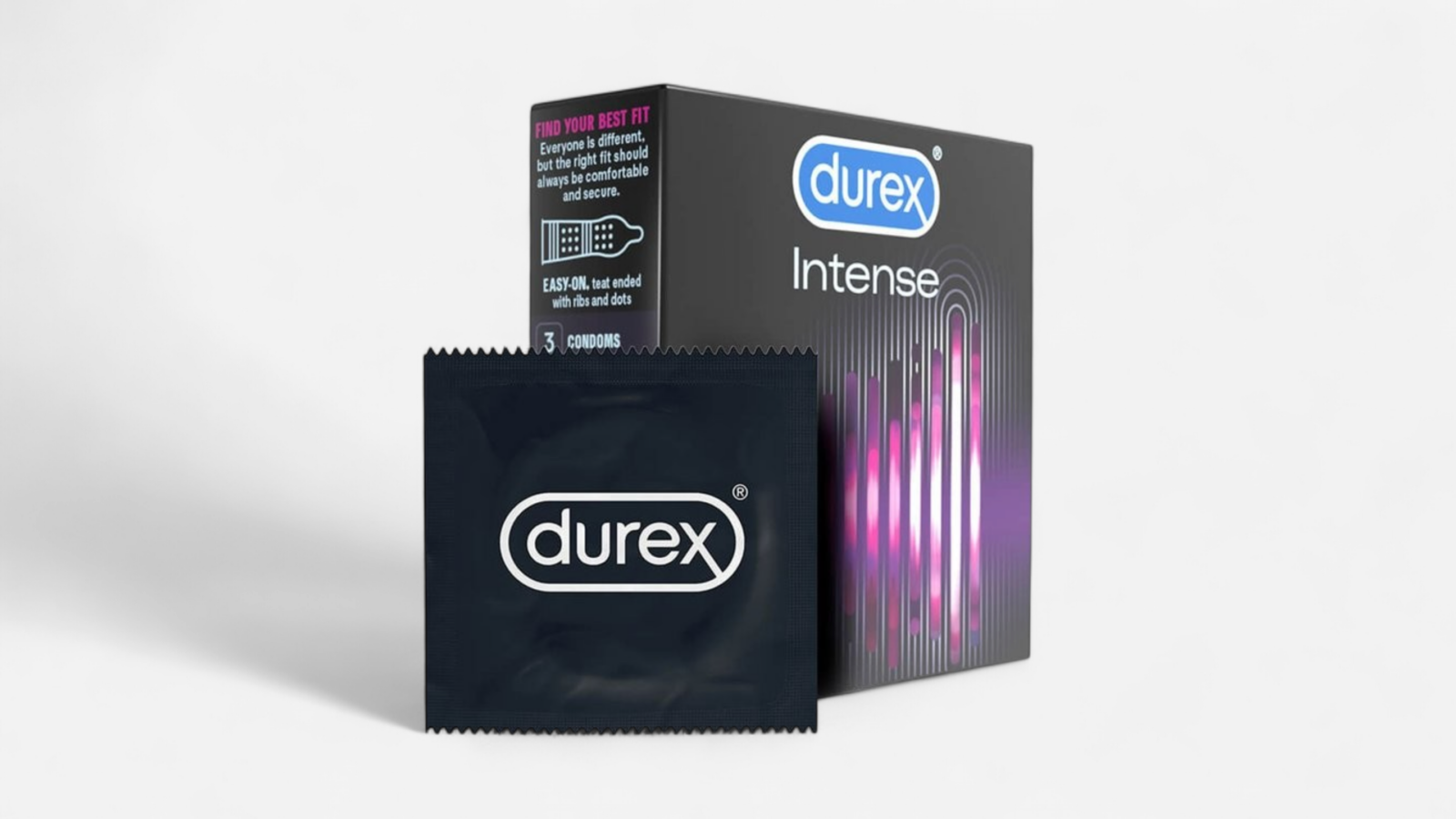Durex Intense bordázott és pontozott óvszer - (3 db)