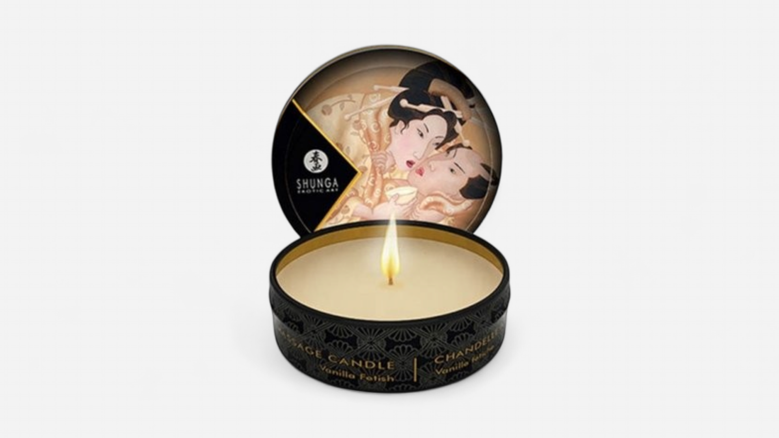 Vaníliás Mini Masszázsgyertya 30 ml – kézmeleg, természetes masszázsolajjá olvadó gyertya. Vanilla Mini Massage Candle 30 ml – natural candle that melts into warm massage oil.