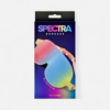 HU: Spectra Bondage Blindfold színes BDSM szemkötő eredeti dobozában, fehér háttéren. EN: Spectra Bondage Blindfold colorful BDSM blindfold in original packaging, on a white background.