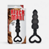 Beaded Love Probe gyöngyös anál tágító fekete szilikonból szív alakú fogantyúval és Black Mont csomagolással | Beaded Love Probe black silicone beaded anal plug with heart shaped handle and Black Mont packaging