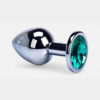 Aqua kristályos rozsdamentes acél anál dugó ékszer végződéssel stainless steel anal plug with aqua crystal jewel base