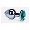 Aqua kristályos rozsdamentes acél anál dugó ékszer végződéssel stainless steel anal plug with aqua crystal jewel base