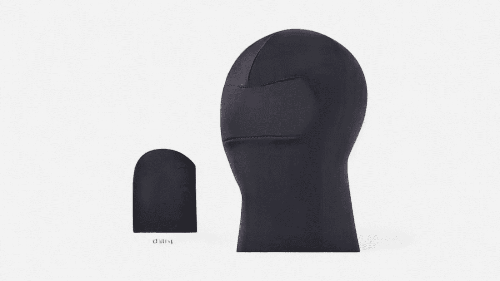 Fekete rugalmas BDSM fejmaszk anyaga, légáteresztő és kényelmes, 7 cm nyúlással Black elastic BDSM head mask material, breathable and comfortable with 7 cm stretch