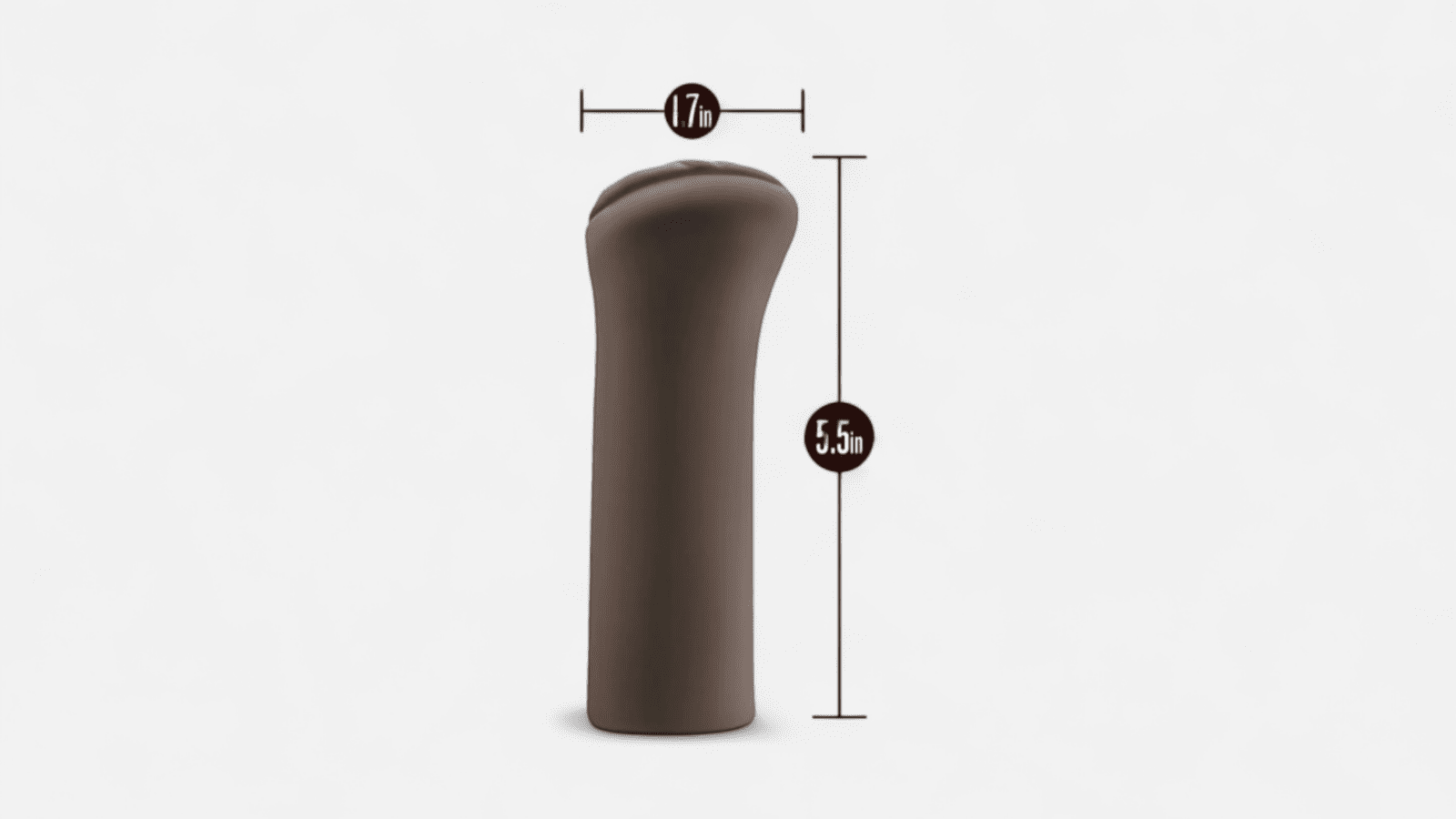 HU: Férfi maszturbátor méretei – 5.5 inch hossz és 1.7 inch átmérő, kompakt és könnyen kezelhető EN: Male masturbator dimensions – 5.5 inch length and 1.7 inch diameter, compact and easy to handle