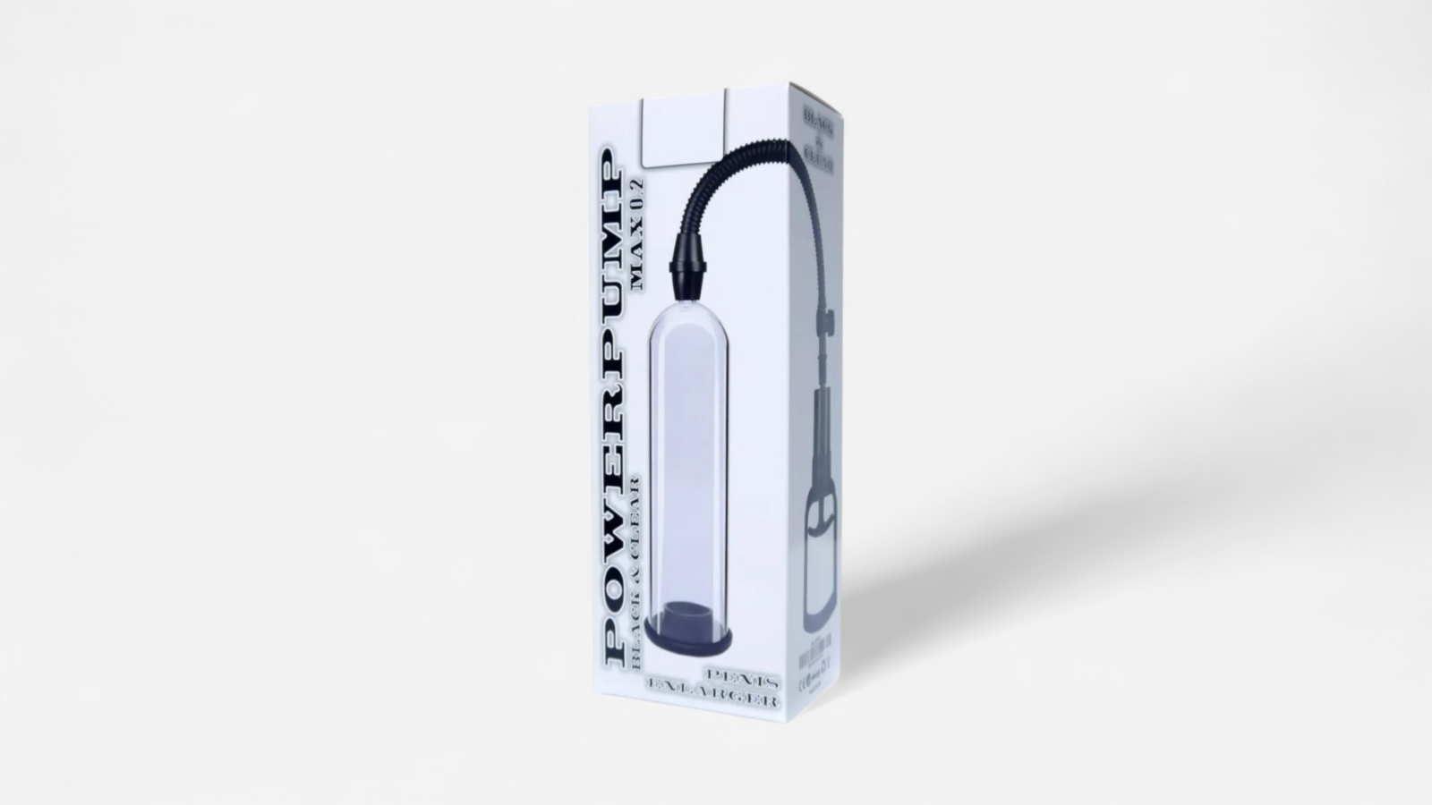 HU: B-Series PowerPump MAX 0.2 vákuumos péniszpumpa eredeti Black & Clear csomagolásban EN: B-Series PowerPump MAX 0.2 vacuum penis pump in original Black & Clear packaging