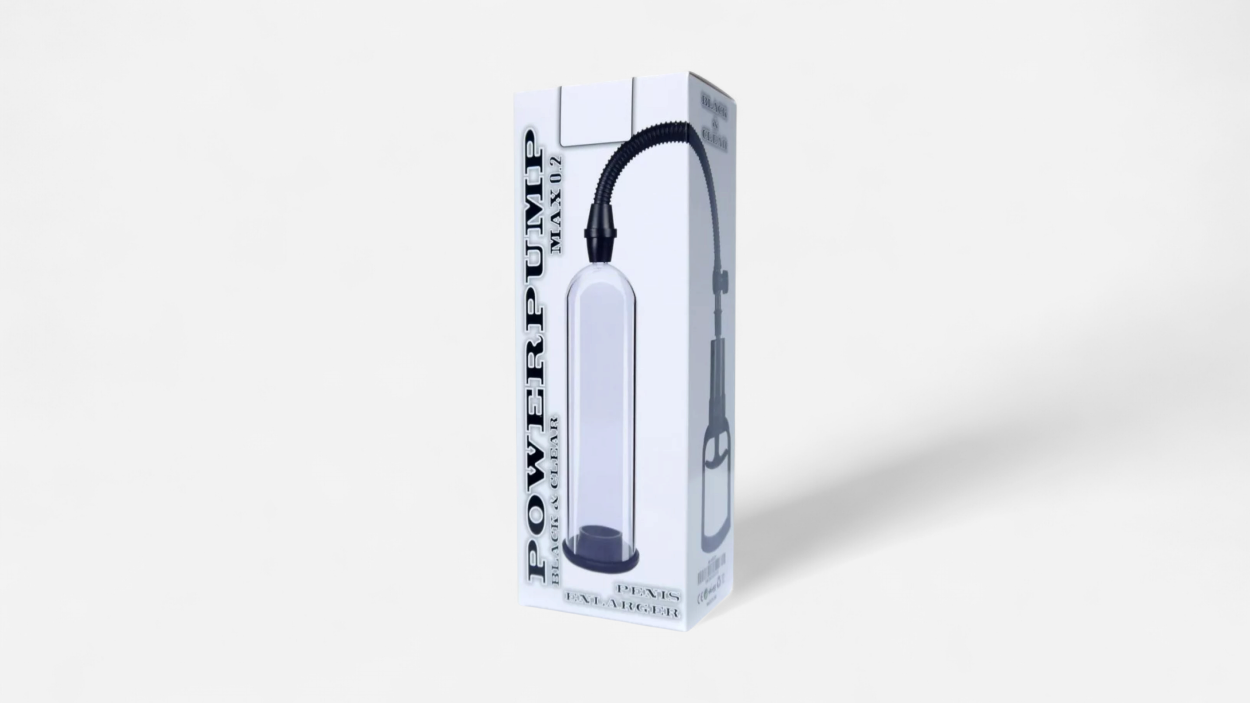 HU: B-Series PowerPump MAX 0.2 vákuumos péniszpumpa eredeti Black & Clear csomagolásban EN: B-Series PowerPump MAX 0.2 vacuum penis pump in original Black & Clear packaging
