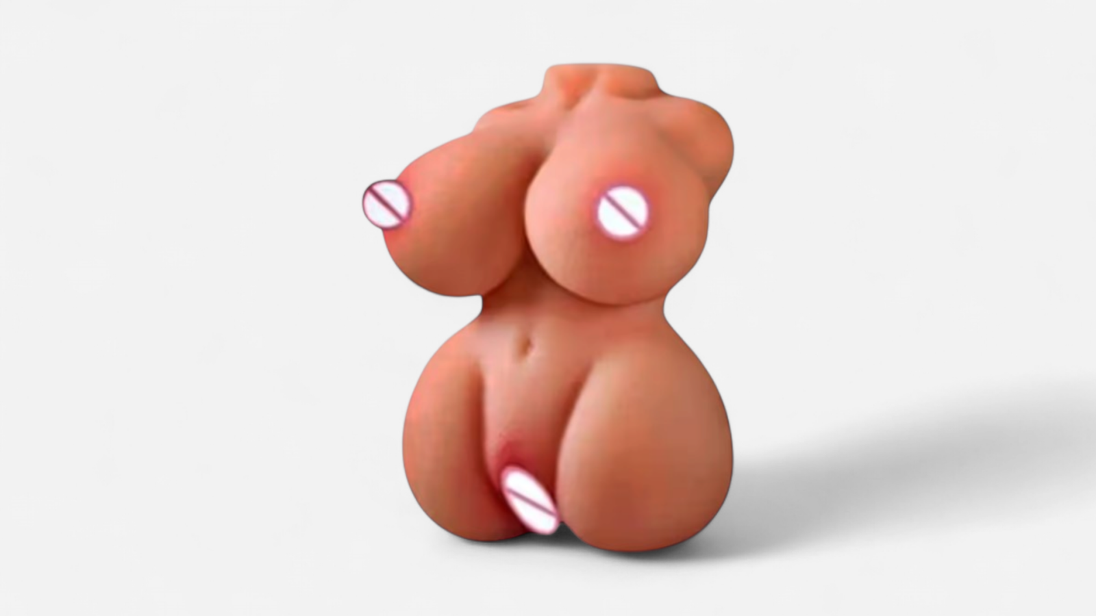 HU: Double Trouble Torso realisztikus női torzó maszturbátor elölnézetből, keblekkel és vaginanyílással EN: Double Trouble Torso realistic female torso masturbator front view with breasts and vaginal opening