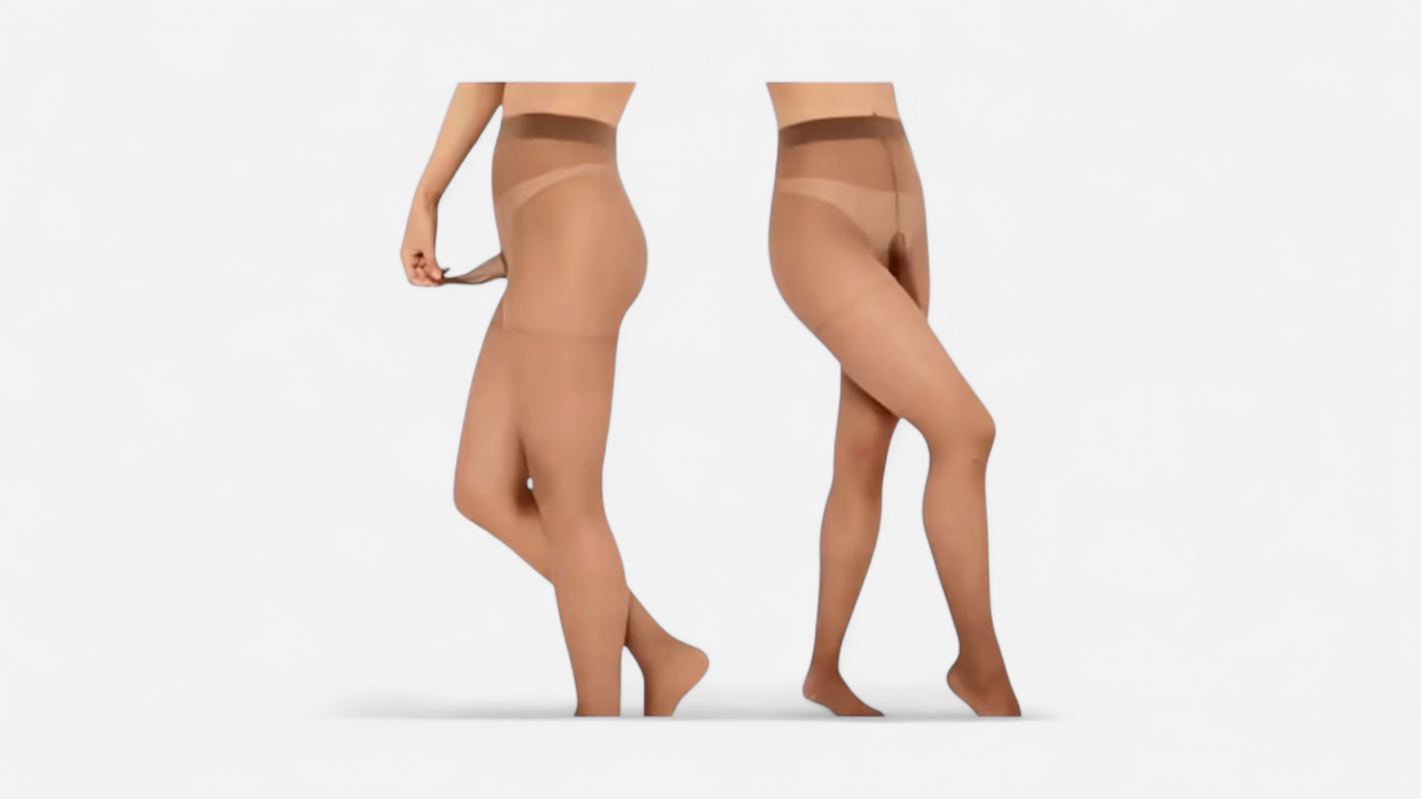 HU: Áttetsző testszínű férfi harisnya anatómiai pénisztokkal és nyitott végű kialakítással EN: Sheer nude men’s pantyhose with anatomical penis sleeve and open-ended design