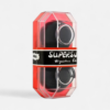 HU: Black Beast fekete gésagolyó piros átlátszó csomagolásban, két belső súlyos intimtorna golyóval EN: Black Beast black geisha balls in red transparent packaging with two weighted intimate training balls