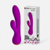 HU: Pretty Love Zachary nyuszivibrátor lila színben, dobozzal együtt, újratölthető 12 funkciós kialakítással EN: Pretty Love Zachary purple rabbit vibrator shown with box, rechargeable design with 12 functions