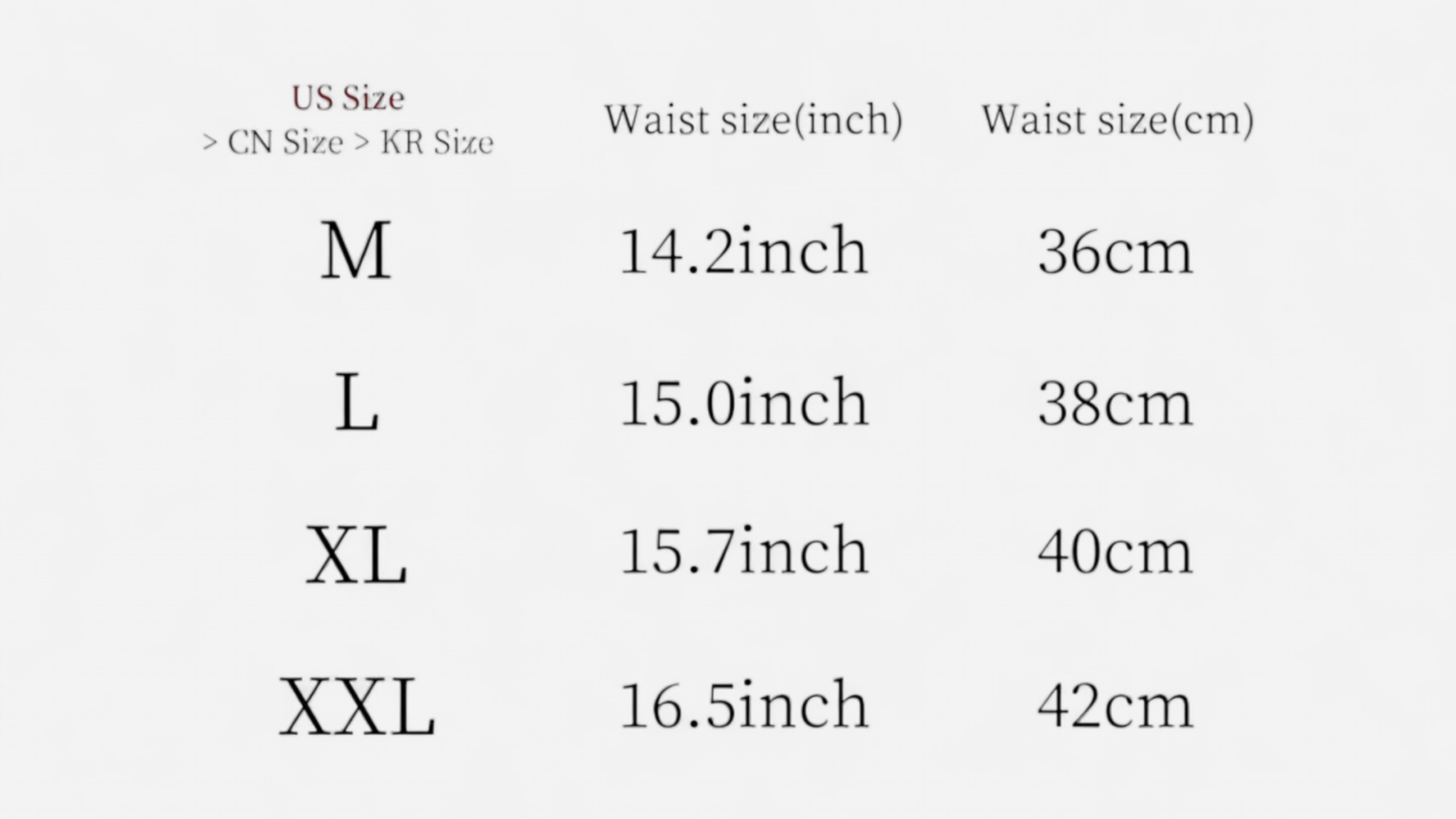 HU: GálaKapú férfi tanga mérettáblázat M, L, XL és XXL méretekkel, derékbőség adatokkal inch és cm szerint. EN: GálaKapú men’s thong size chart showing M, L, XL, and XXL sizes with waist measurements in inches and centimeters.
