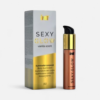 HU: Sexy Glow 60 ml vaníliás testfény arany mikrogömbökkel, dobozzal és pumpás flakonnal EN: Sexy Glow 60 ml vanilla body illuminator with golden micropearls, box and pump bottle