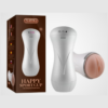 HU: Gólvonal Gizi fehér vibrátoros maszturbátor testszínű nyílással és Happy Sport Cup dobozzal. EN: Gólvonal Gizi white vibrating masturbator with flesh-toned opening and Happy Sport Cup box.