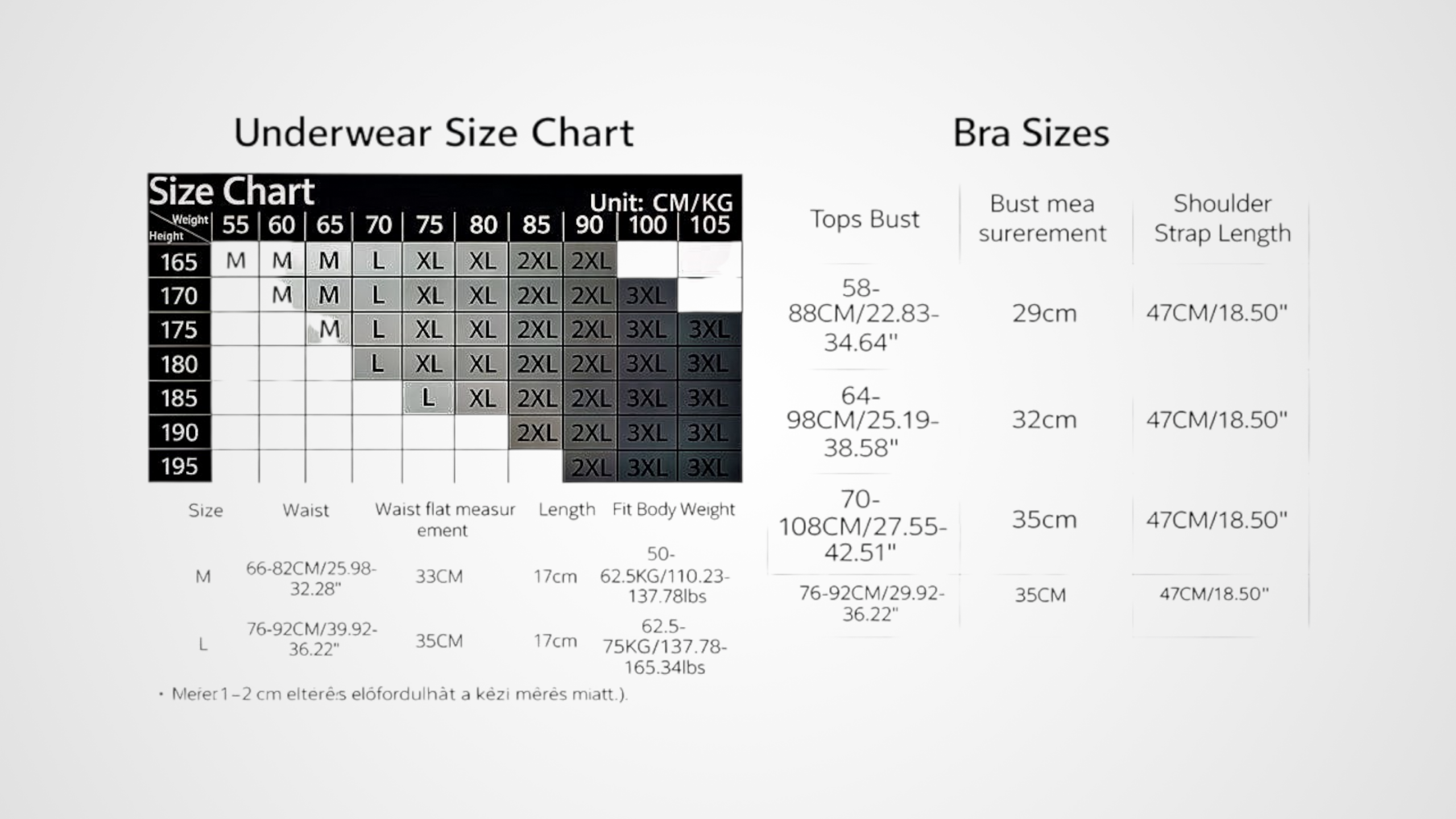 HU: Halo Trap Set L mérettåblåzat fehérnemƱhöz és melltartó mérethez, L méret informåciókkal. EN: Halo Trap Set L size chart for underwear and bra sizing, with L size information.