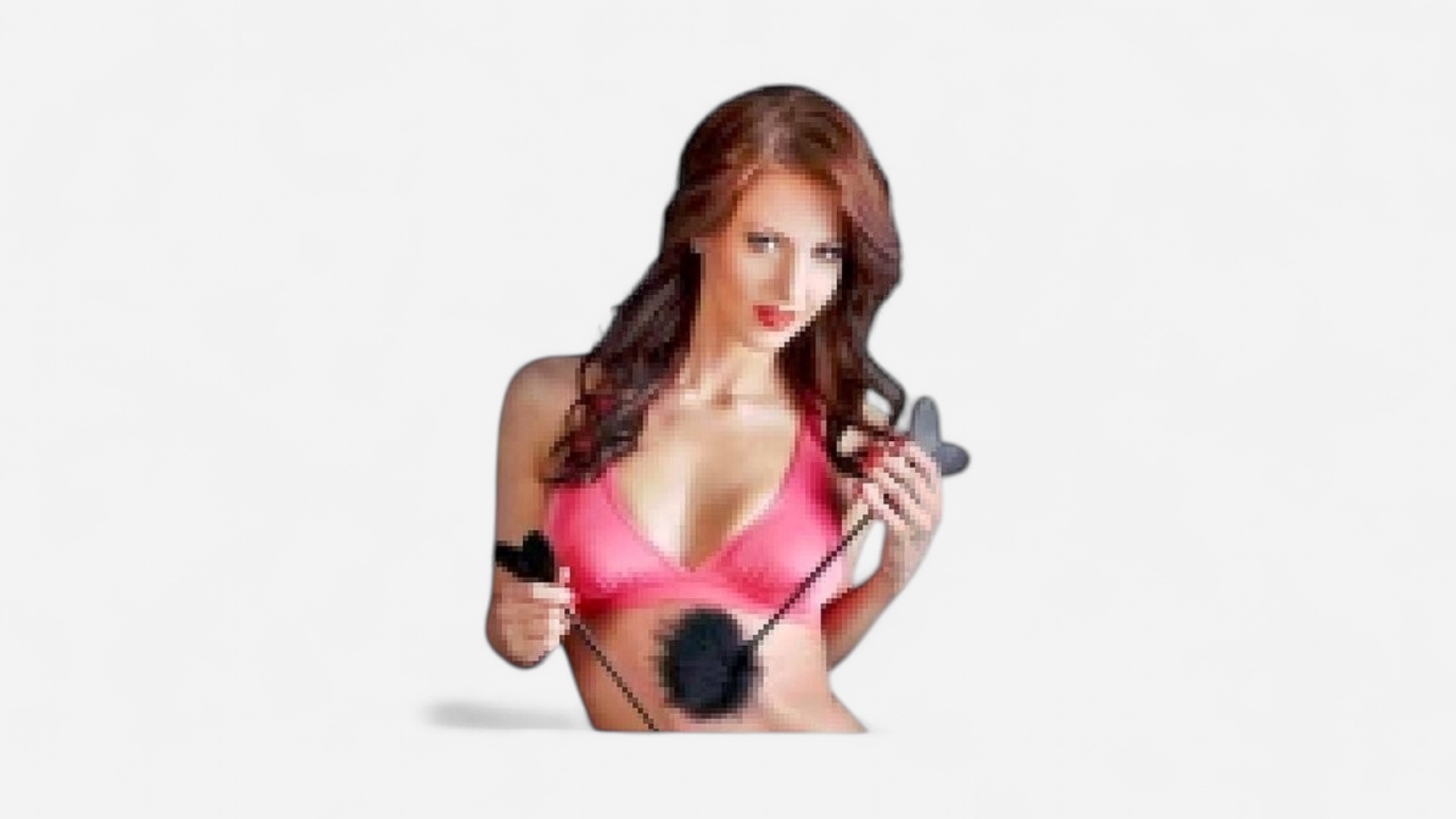HU: NĆi modell Bad Kitty Heartbreaker fekete tollas paskolĂłval Ă©s szĂv alakĂș paskolĂłvĂ©ggel EN: Female model holding the Bad Kitty Heartbreaker black feather tickler with heart-shaped paddle end