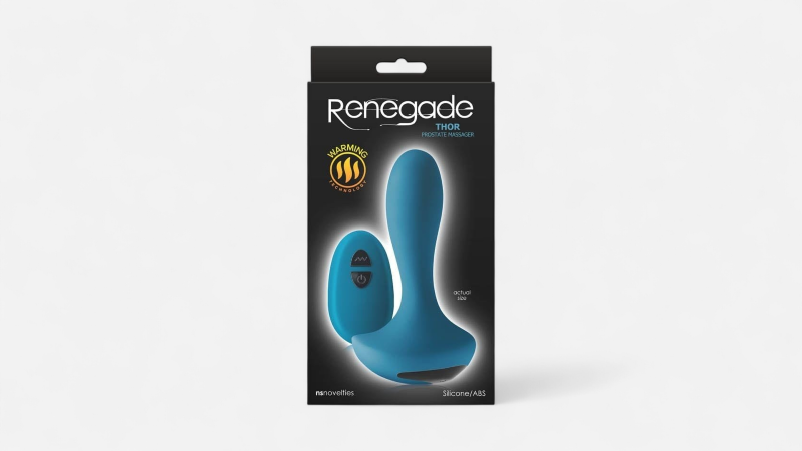 HU: Thor melegítős prosztatamasszírozó pávakék színben, távirányítóval, eredeti Renegade dobozban EN: Thor heated prostate massager in teal with remote control in original Renegade packaging