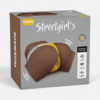HU: Streetgirl's Sensation barna, újratölthető, rezgő és szívó funkciós maszturbátor eredeti termékdobozban. EN: Streetgirl's Sensation brown rechargeable masturbator with vibration and suction functions in the original retail box.