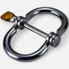HU: PowerLock fém bilincs ezüstszínű dupla hengeres kialakítással és sárga lakattal EN: PowerLock metal cuff with silver double-cylinder design and yellow padlock