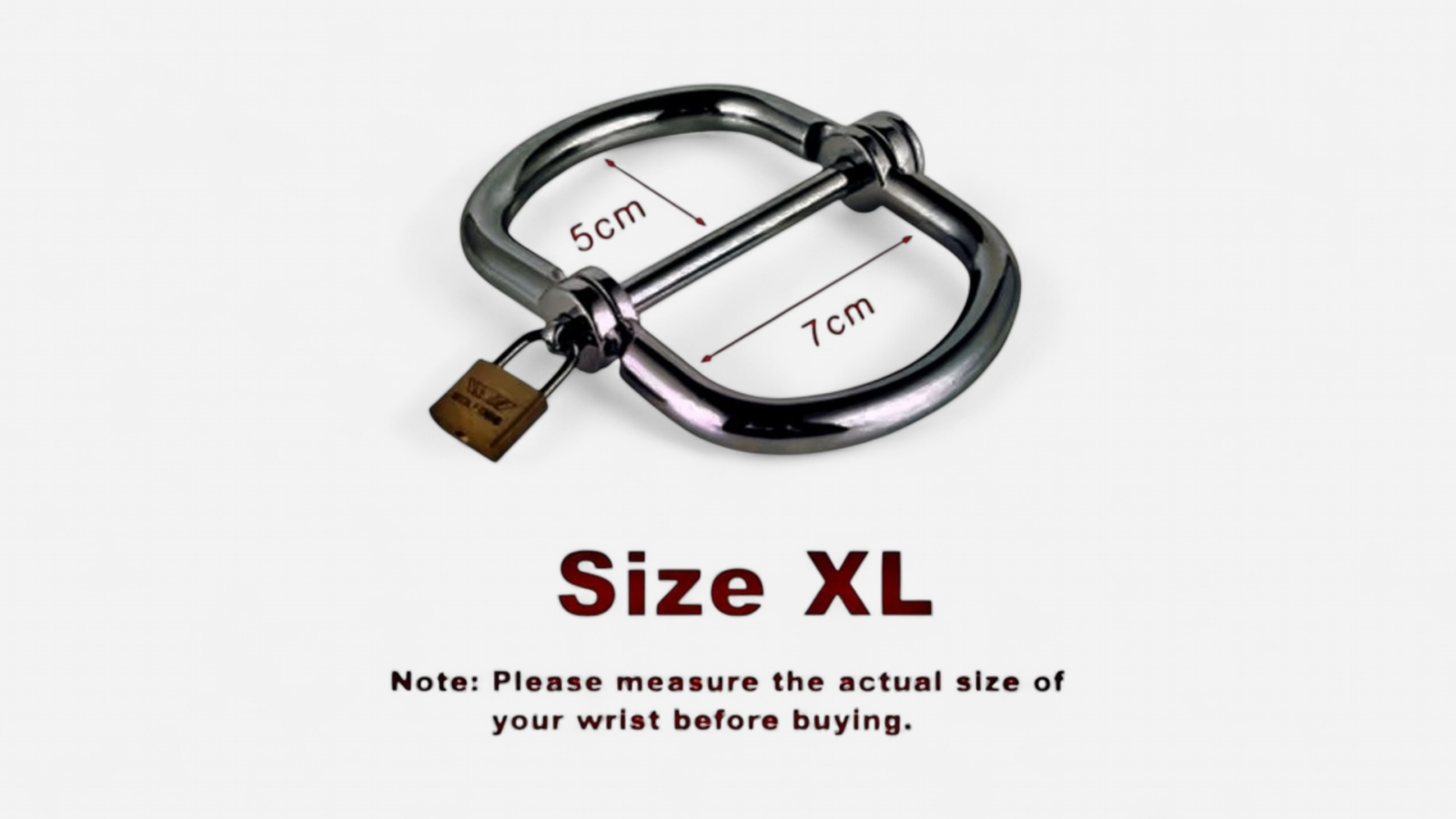 HU: PowerLock XL fĂ©m bilincs 5 Ă 7 cm belsĆ mĂ©rettel Ă©s sĂĄrga lakattal EN: PowerLock XL metal cuff with 5 Ă 7 cm inner size and yellow padlock