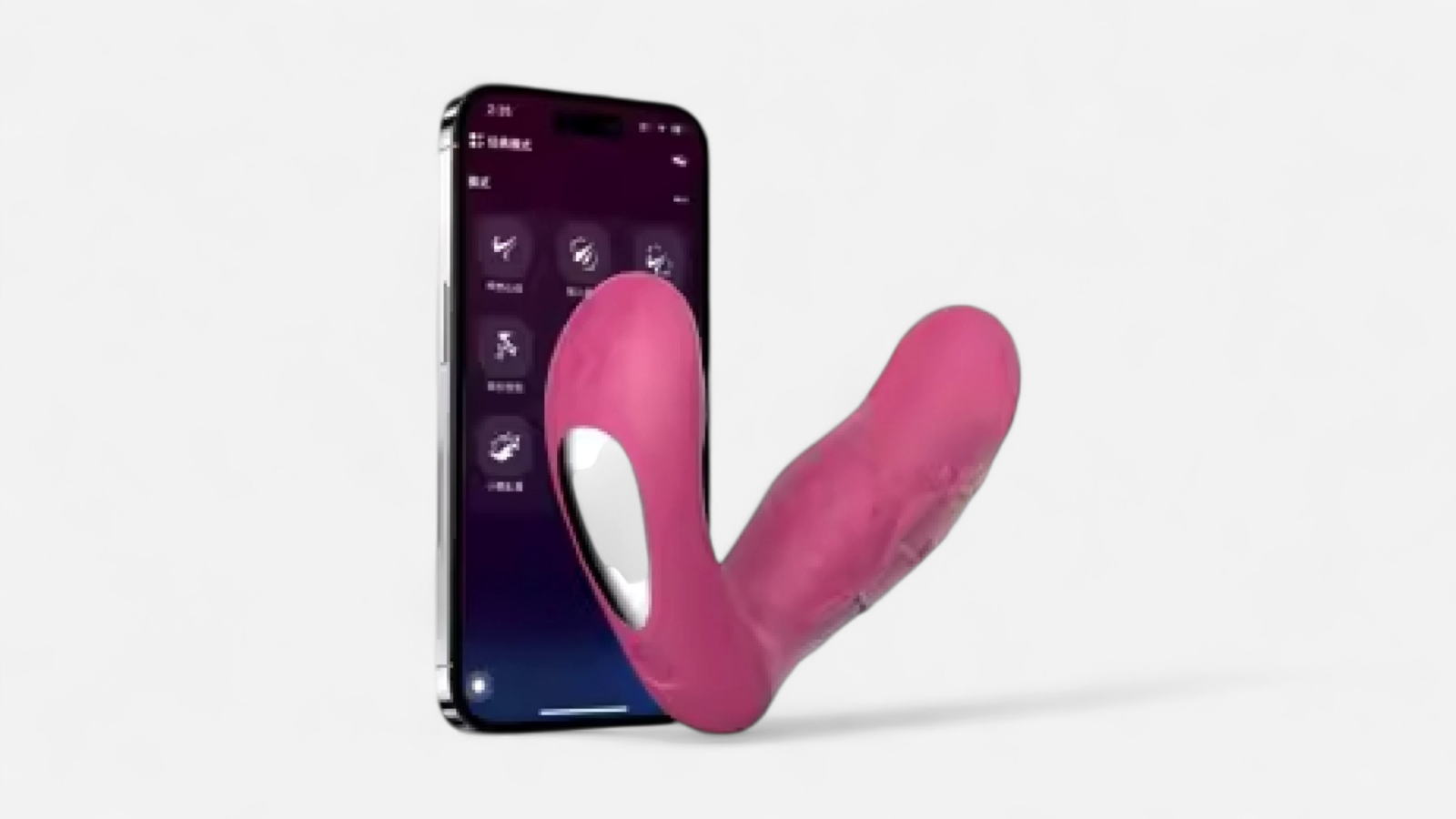 HU: VibeVice 2 rózsaszín app-vezérelt vibrátor okostelefonnal EN: VibeVice 2 pink app-controlled vibrator with smartphone