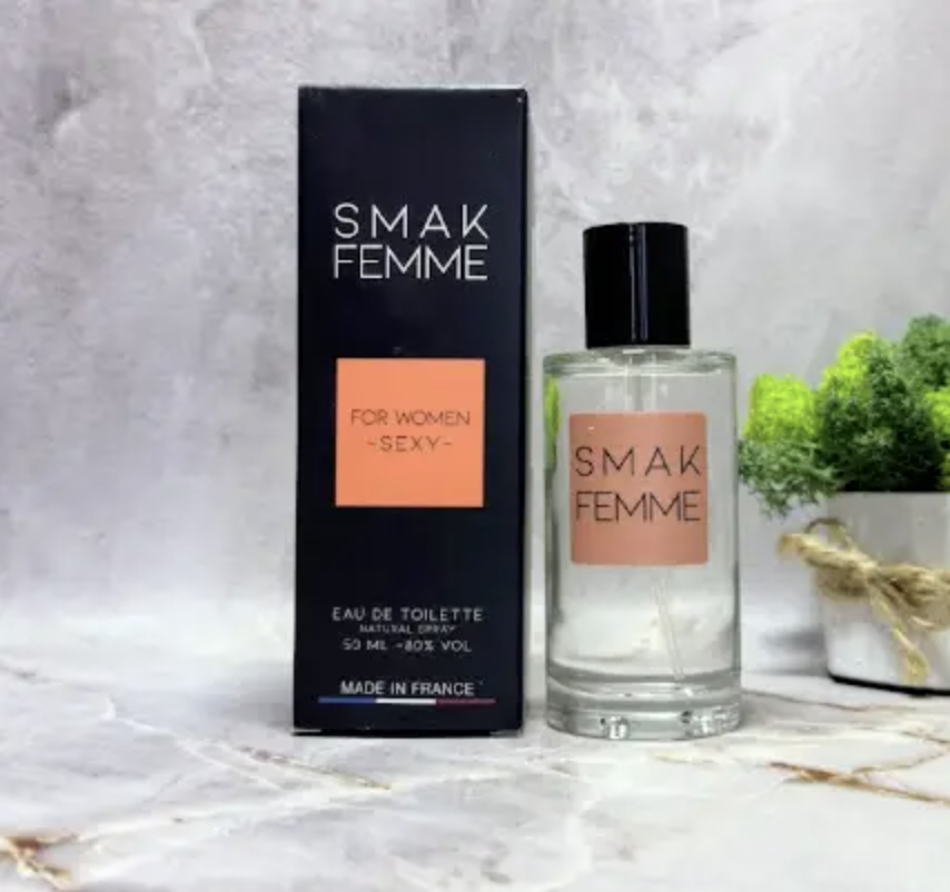 HU: RUF Smak Femme női feromonos parfüm 50 ml üveggel és dobozzal EN: RUF Smak Femme women’s pheromone perfume 50 ml with bottle and box