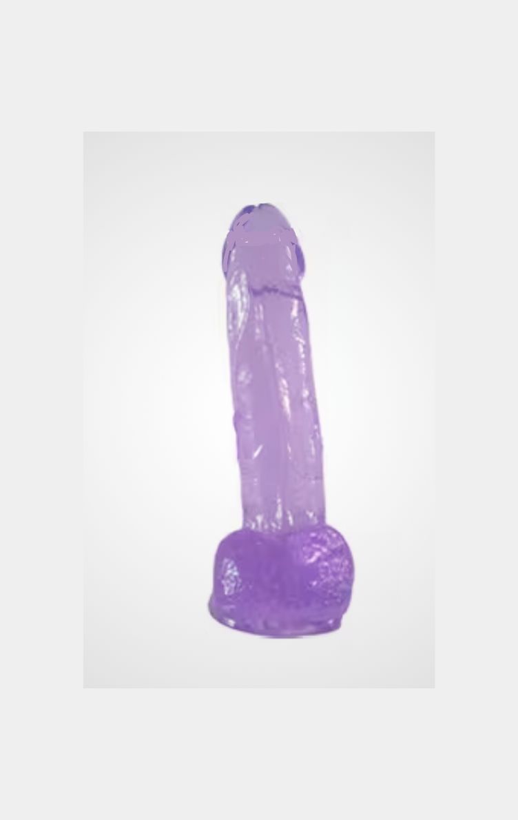 HU: Lila Lajos lila realisztikus dildo tapadókorongos talppal, elölnézeti termékkép fehér háttéren. EN: Lila Lajos purple realistic dildo with suction cup base, front-view product image on a white background.
