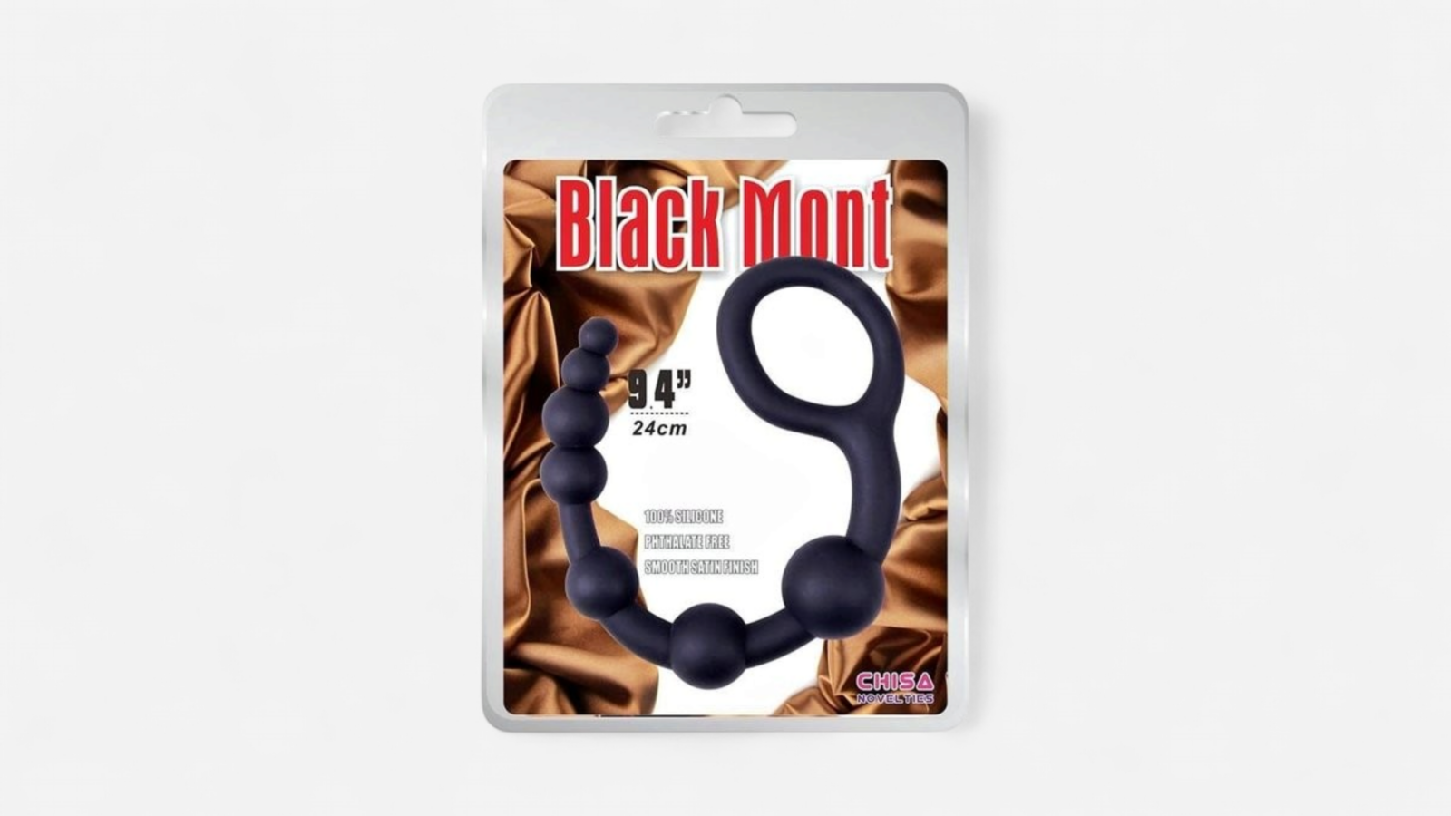 HU: Fekete, 7 részes anál golyósor fokozatosan növekvő méretekkel eredeti csomagban. EN: Black 7-piece anal beads with progressively increasing bead sizes in the package.