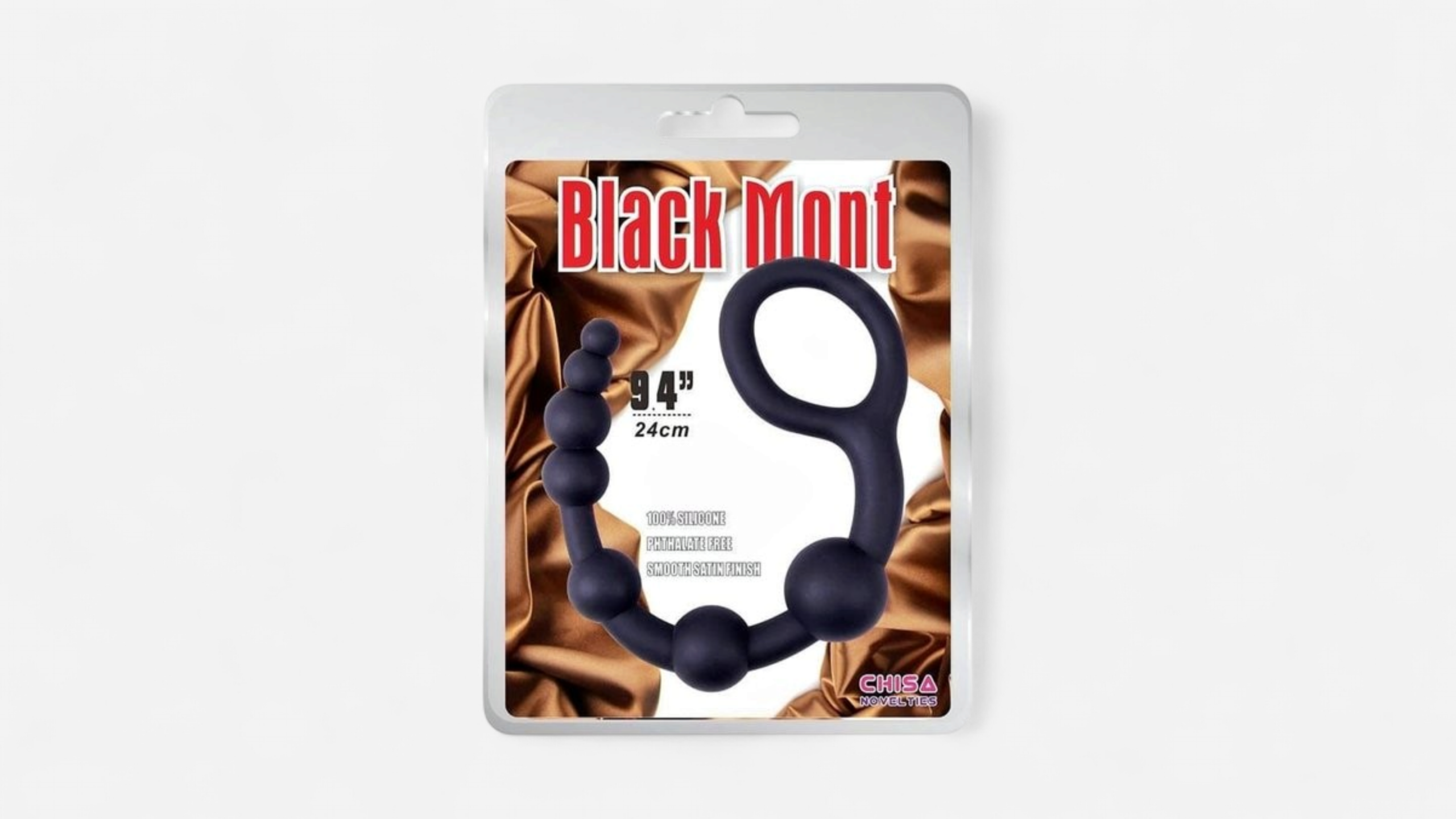 HU: Fekete, 7 részes anál golyósor fokozatosan növekvő méretekkel eredeti csomagban. EN: Black 7-piece anal beads with progressively increasing bead sizes in the package.